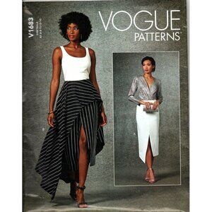 Vogue V1683 Misses 6 to 14 Fitted Lined Mock Wrap Skirt Uncut Sewing Pattern